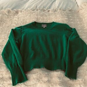 J. Crew women’s cropped cashmere Crewneck Sweater in Deep Emerald Green